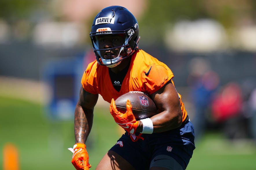 © Ron Chenoy-Imagn Images, dynasty running back rankings, footballguys, rj harvey,