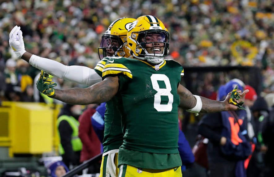 © Dan Powers/USA TODAY NETWORK-Wisconsin / USA TODAY NETWORK via Imagn Images, dynasty running back rankings, footballguys, josh jacobs,