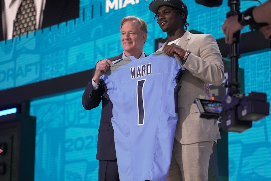 © Mark Hoffman / Milwaukee Journal Sentinel / USA TODAY NETWORK via Imagn Images, cam ward, nfl rookies, footballguys, footballguys draft guide