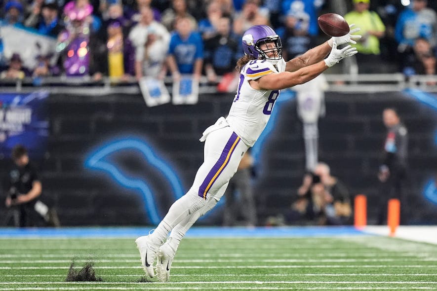 © Junfu Han / USA TODAY NETWORK via Imagn Images, t.j. hockenson, tight end rankings, footballguys