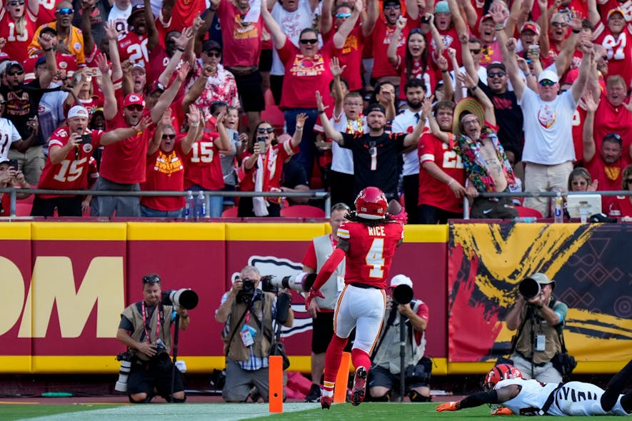 © Sam Greene/The Enquirer / USA TODAY NETWORK via Imagn Images, rashee rice, footballguys, rashee rice fantasy football, rashee rice fantasy, rashee rice, suspension