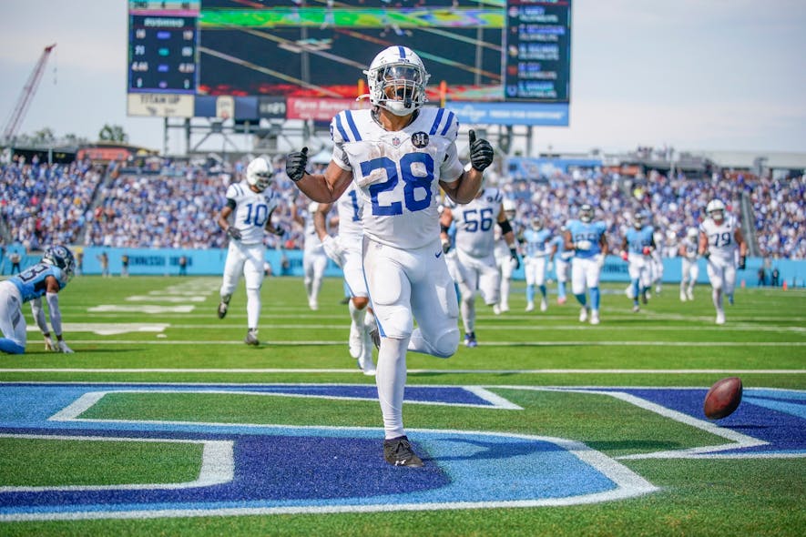 © Andrew Nelles / The Tennessean / USA TODAY NETWORK via Imagn Images, jonathan taylor, rest of season rankings, fantasy football, footballguys,