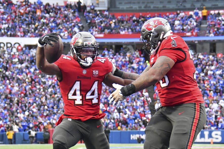 © Mark Konezny-Imagn Images, sean tucker, rest of season rankings, sean tucker fantasy, footballguys, fantasy football, 