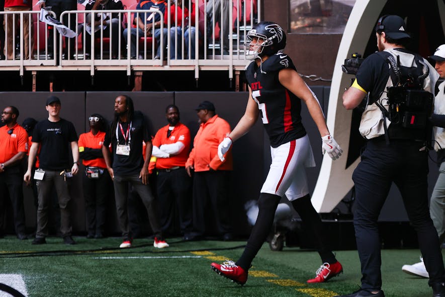 © Brett Davis-Imagn Images, drake london, drake london injury, drake london fantasy, fantasy football, footballguys,