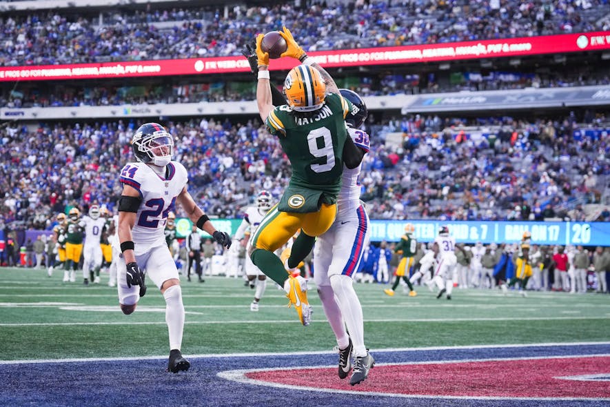 © Yannick Peterhans / USA TODAY NETWORK via Imagn Images, christian watson, christian watson fantasy, christian watson fantasy football, fantasy football, footballguys,