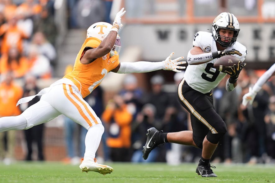 &copy; Angelina Alcantar/News Sentinel / USA TODAY NETWORK via Imagn Images, eli stowers scouting report, eli stowers, eli stowers fantasy football, footballguys,