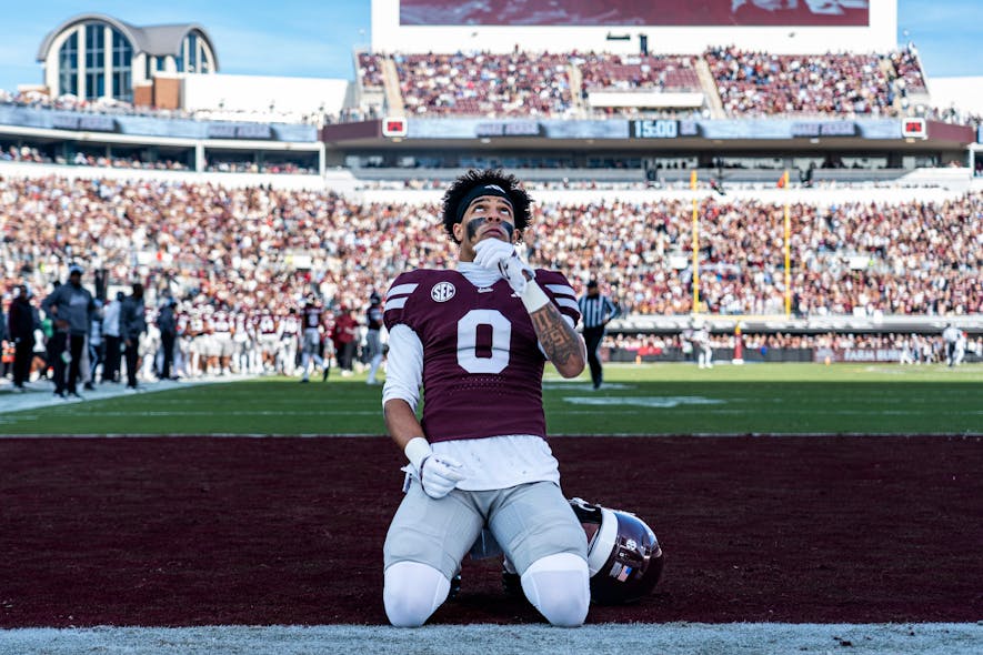 &copy; Ayrton Breckenridge/Clarion Ledger / USA TODAY NETWORK via Imagn Images, brenen thompson scouting report, brenen thompson, brenen thompson fantasy football, footballguys,