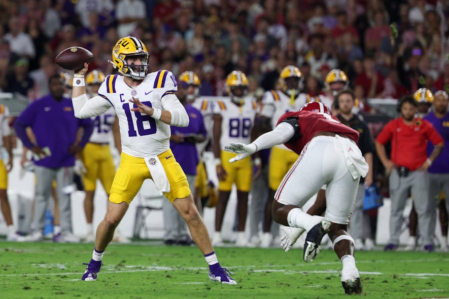 &copy; David Leong-Imagn Images, Garrett Nussmeier scouting report, Garrett Nussmeier, Garrett Nussmeier fantasy football, footballguys, 