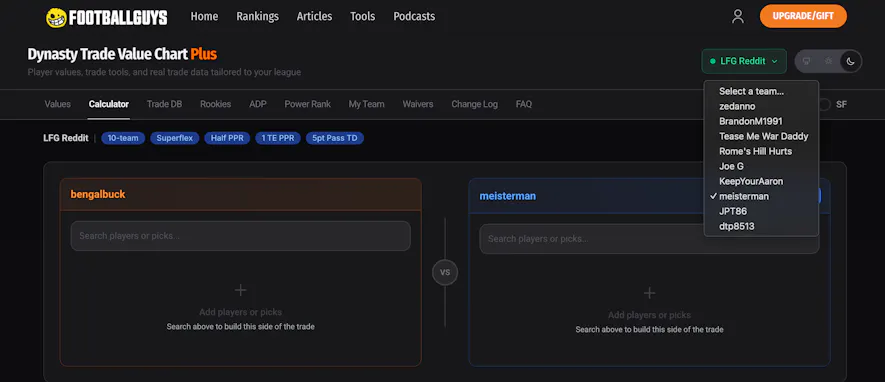 team select in trade
