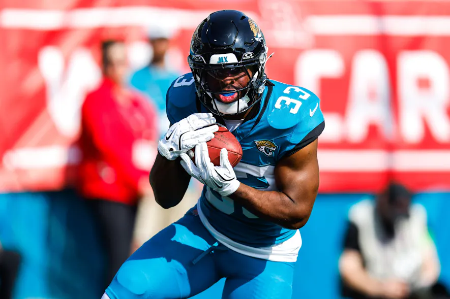 &copy; Doug Engle/Florida Times-Union / USA TODAY NETWORK via Imagn Images Bhayshul Tuten Jacksonville Jaguars