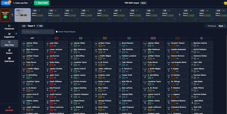 Draft Dominator Enter Picks