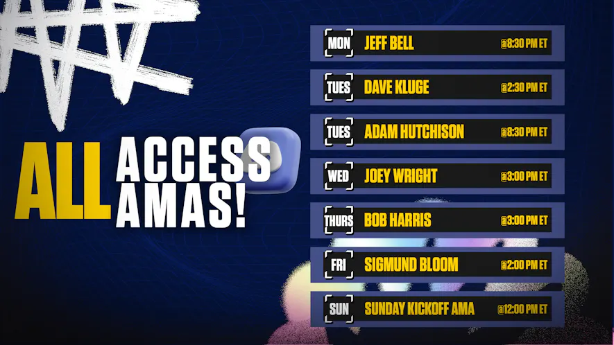 footballguys all access ama schedule